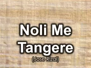 Noli Me Tangere (Jose Rizal)