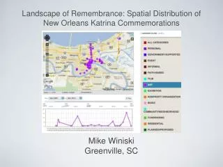 Landscape of Remembrance: Spatial Distribution of New Orleans Katrina Commemorations