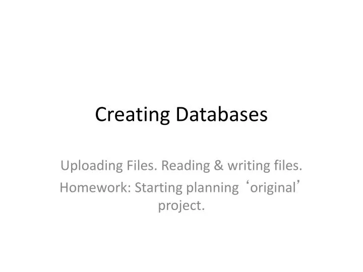 creating databases