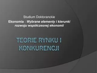 studium doktoranckie ekonomia wybrane elementy i kierunki rozwoju wsp czesnej ekonomii