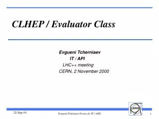 CLHEP / Evaluator Class