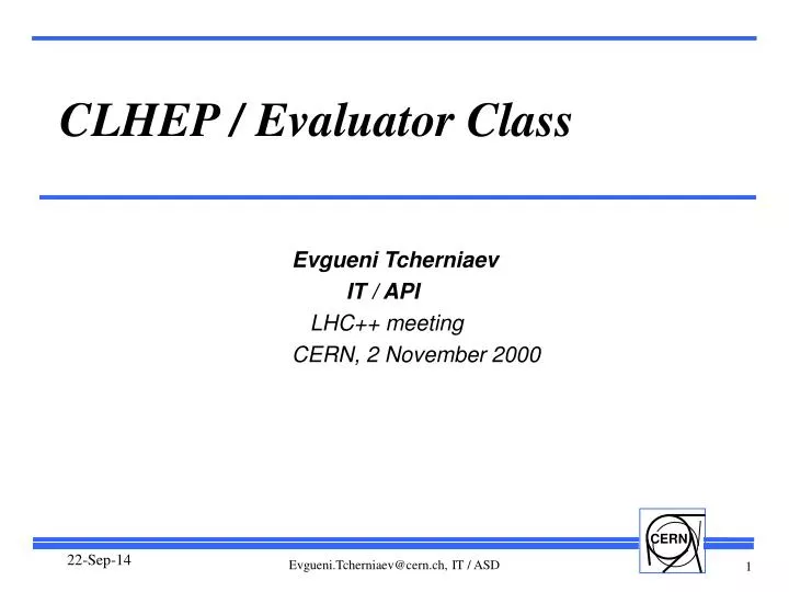 clhep evaluator class