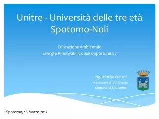 Unitre - Università delle tre età Spotorno-Noli