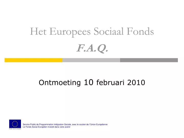 het europees sociaal fonds f a q