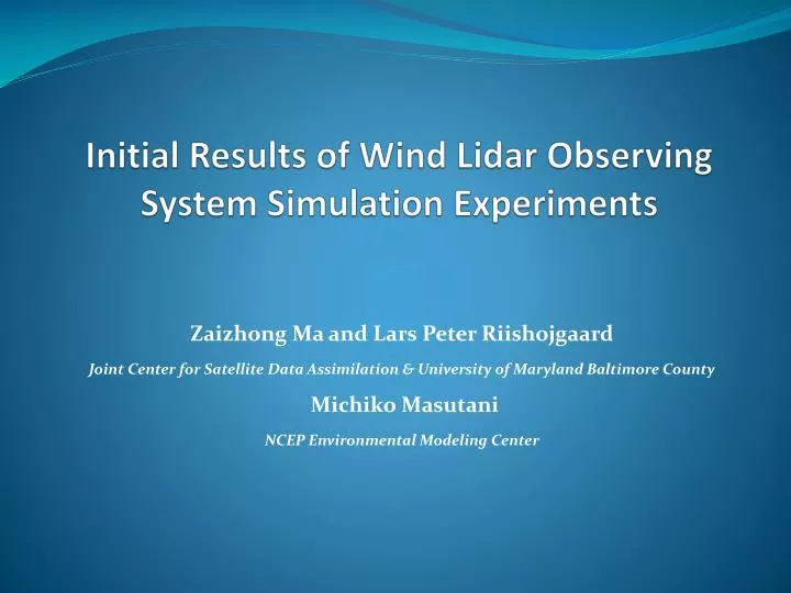 initial results of wind lidar observing system simulation experiments