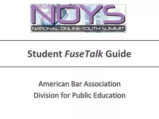 Student FuseTalk Guide