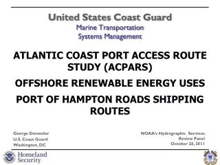 United States Coast Guard Marine Transportation Systems Management