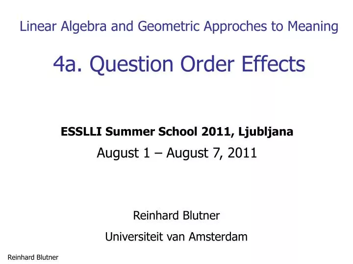 linear algebra and geometric approches to meaning 4a question order effects