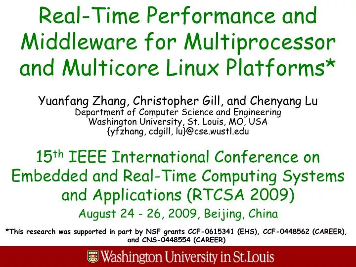 real time performance and middleware for multiprocessor and multicore linux platforms