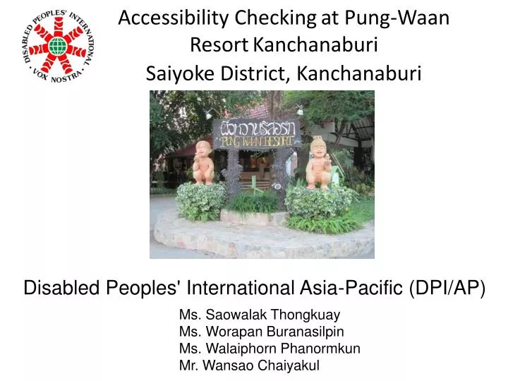 accessibility checking at pung waan resort kanchanaburi saiyoke district kanchanaburi