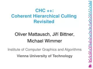 CHC ++: Coherent Hierarchical Culling Revisited