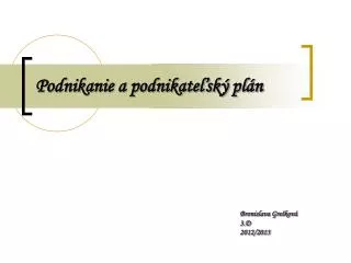 podnikanie a podnikate sk pl n