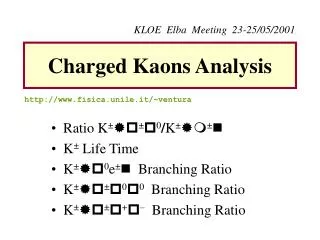 charged kaons analysis