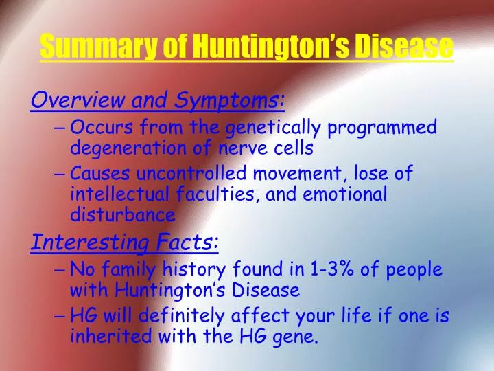 summary of huntington s disease