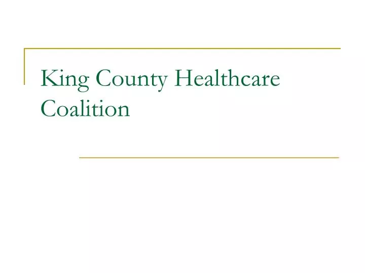king county healthcare coalition