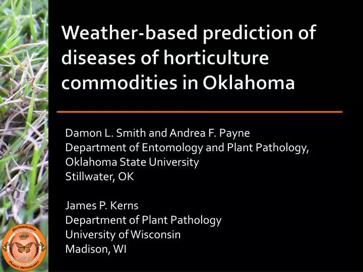 weather based prediction of diseases of horticulture commodities in oklahoma