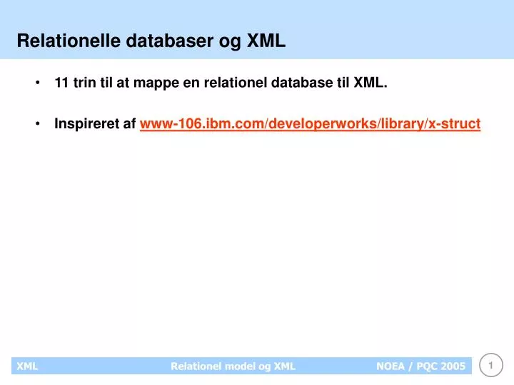 relationelle databaser og xml
