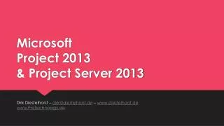 microsoft project 2013 project server 2013