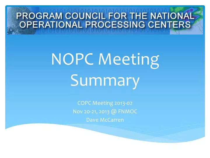 nopc meeting summary