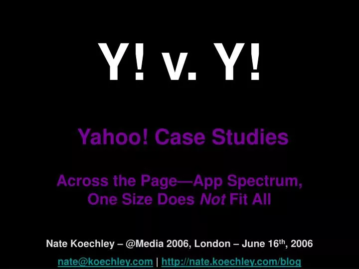 y v y yahoo case studies across the page app spectrum one size does not fit all