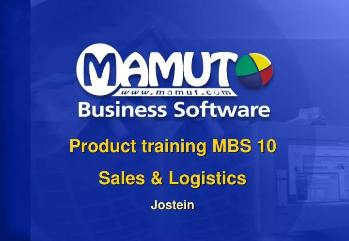 product training mbs 10 sales logistics jostein