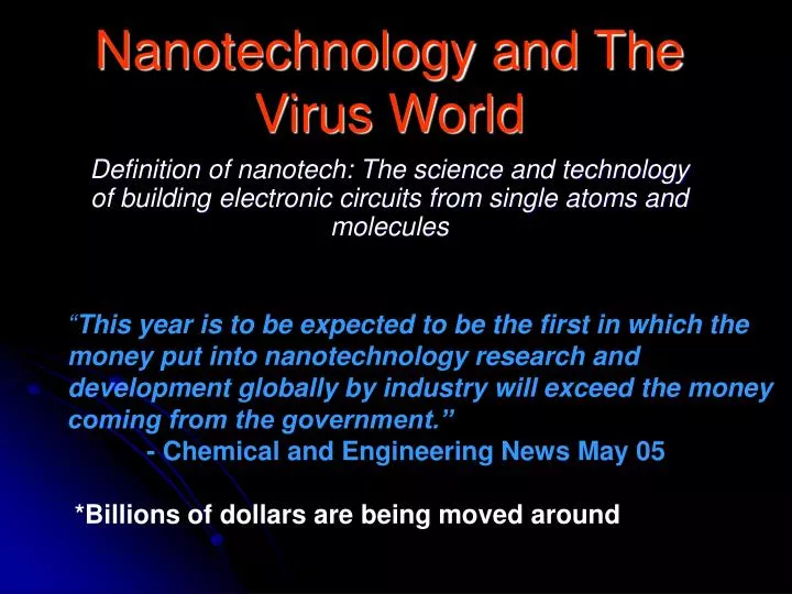 nanotechnology and the virus world