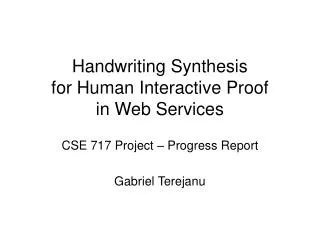 Handwriting Synthesis for Human Interactive Proof in Web Services