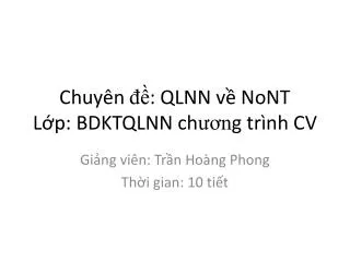 chuy n qlnn v nont l p bdktqlnn ch n g tr nh cv