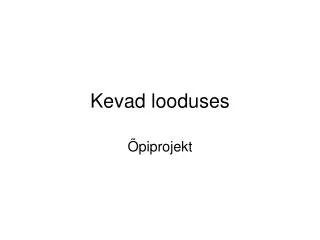 kevad looduses