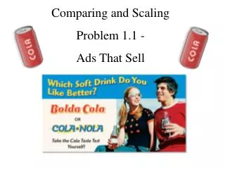 Comparing and Scaling Problem 1.1 - Ads That Sell
