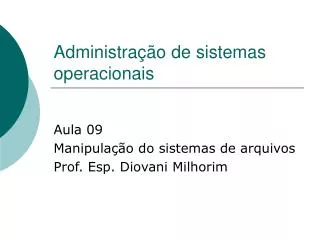 administra o de sistemas operacionais
