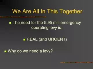 we are all in this together