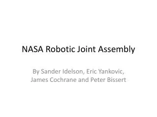 nasa robotic joint assembly