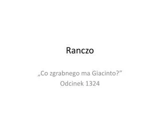 ranczo