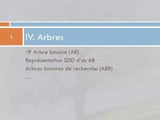 iv arbres