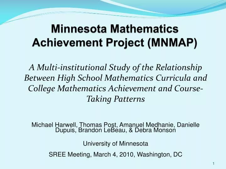 minnesota mathematics achievement project mnmap