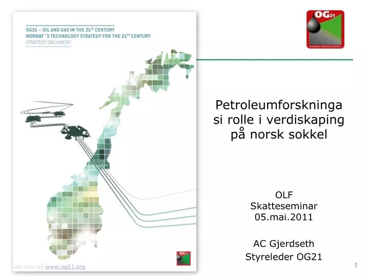 petroleumforskninga si rolle i verdiskaping p norsk sokkel