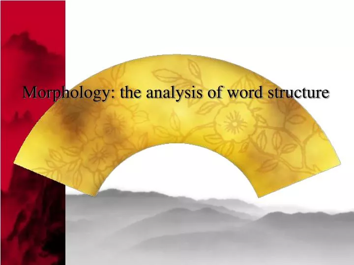 morphology the analysis of word structure