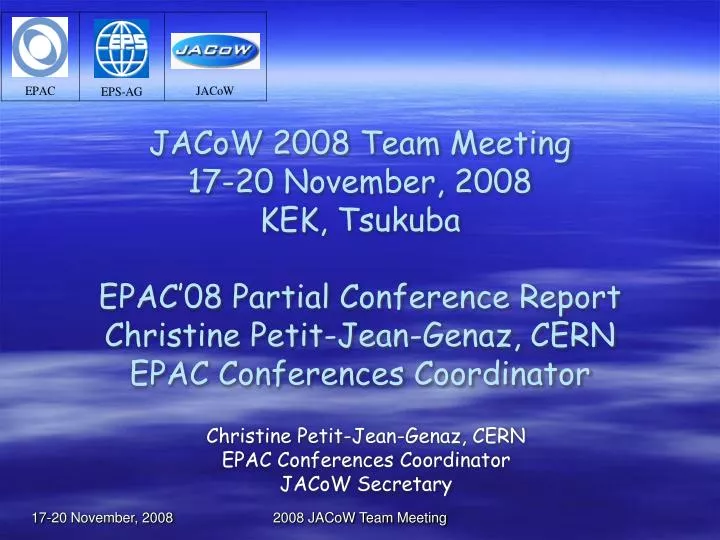 christine petit jean genaz cern epac conferences coordinator jacow secretary
