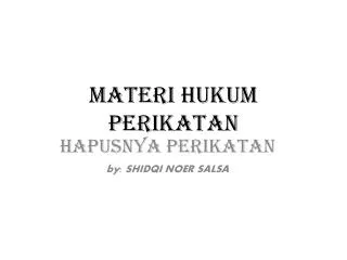materi hukum perikatan