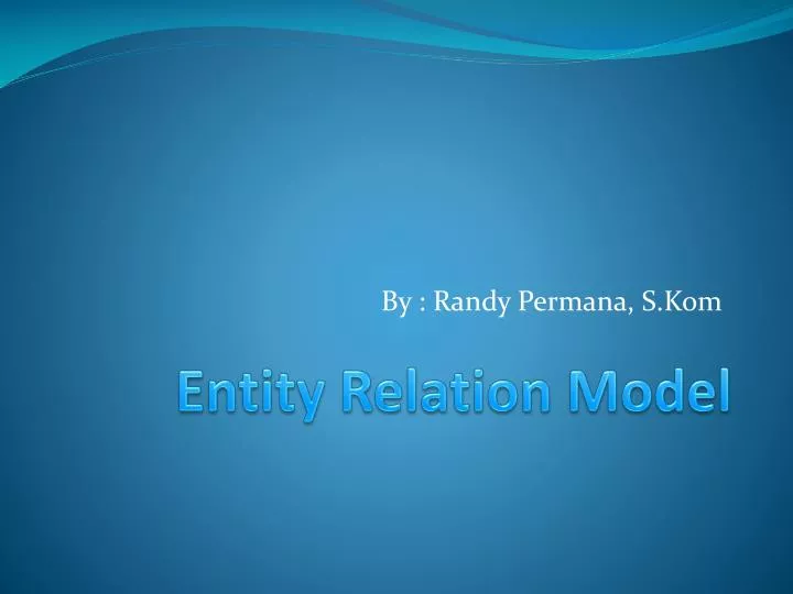 entity relation model