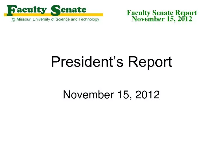 president s report november 15 2012