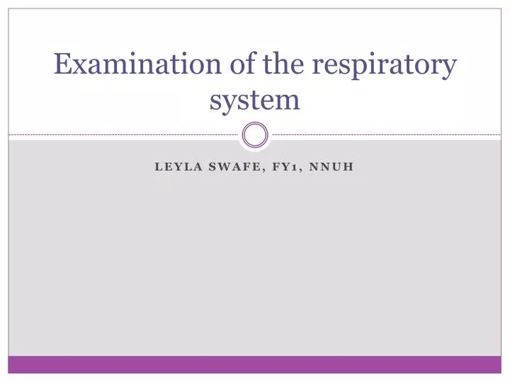 examination of the respiratory system