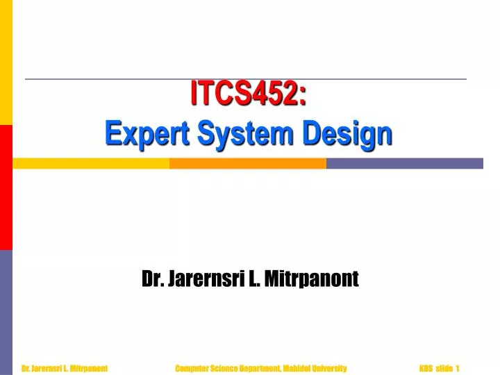 itcs452 expert system design