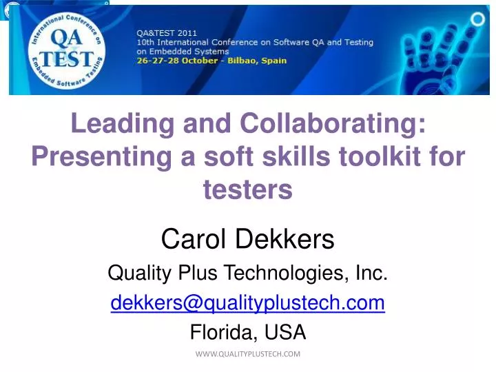 leading and collaborating presenting a soft skills toolkit for testers