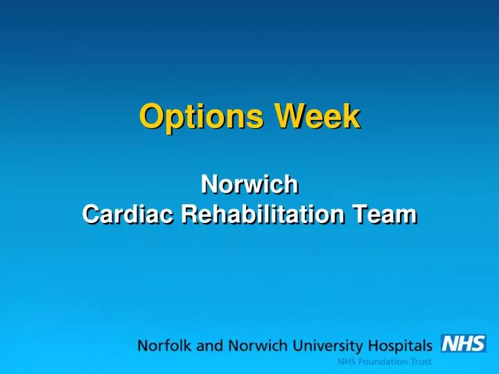 options week norwich cardiac rehabilitation team