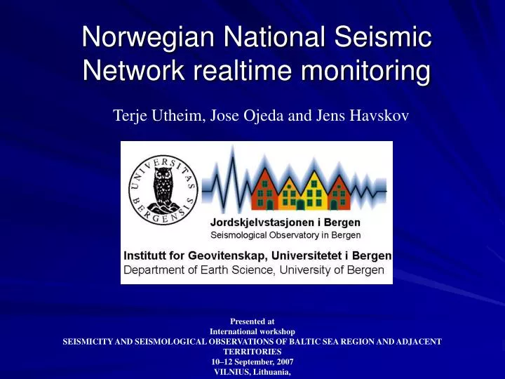 norwegian national seismic network realtime monitoring