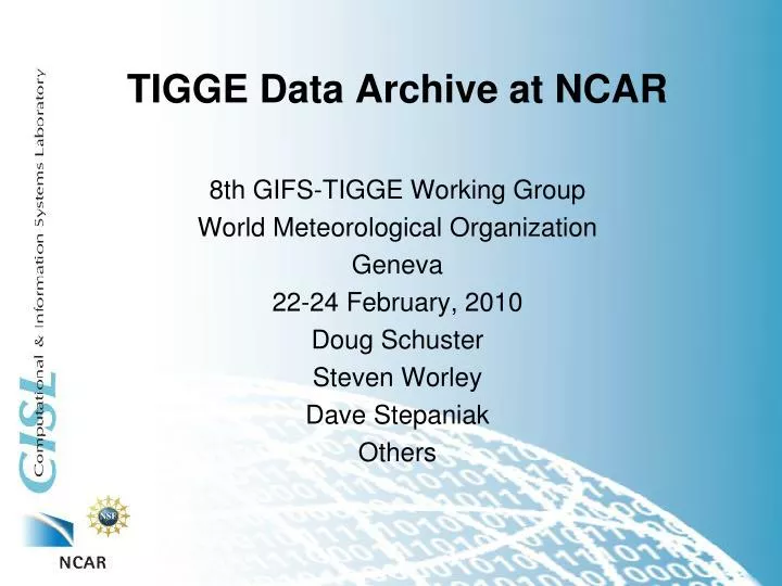 tigge data archive at ncar