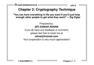 Chapter 2: Cryptography Technique