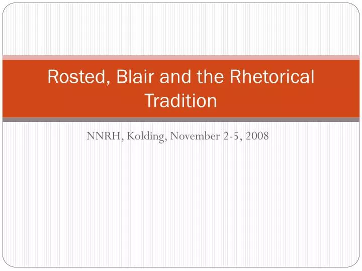 rosted blair and the rhetorical tradition